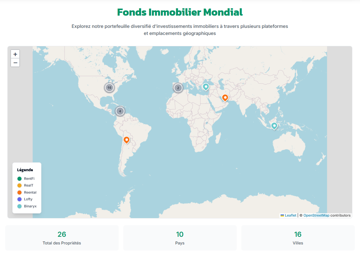 Carte des propriétés de RentFi